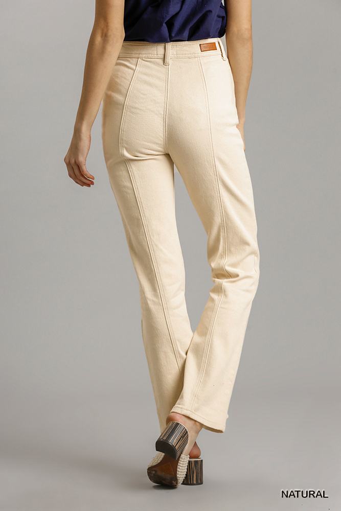 Natural Straight Cut Denim Jeans - Shopping Therapy, LLC Pants