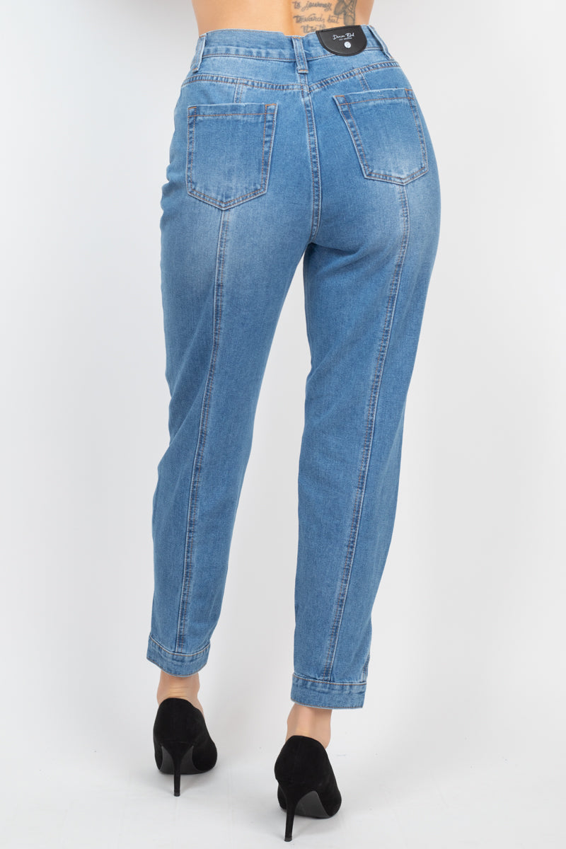 Light Denim Mom Jeans - Shopping Therapy, LLC