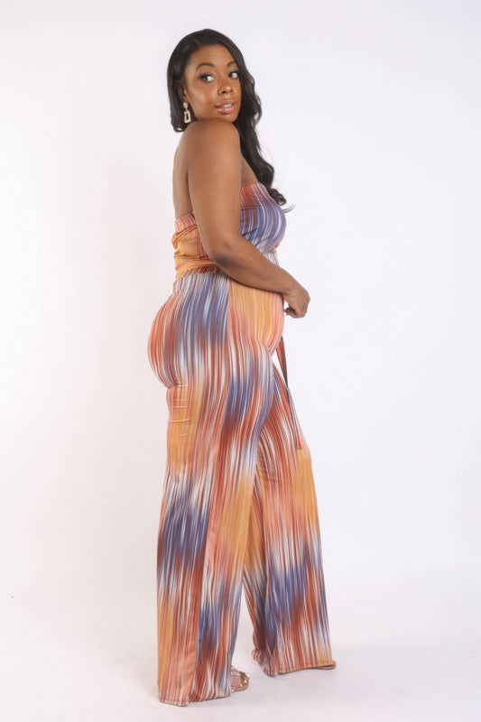 Orange Plus Size Tube Jumpsuit - Shopping Therapy, LLC Jumpsuit