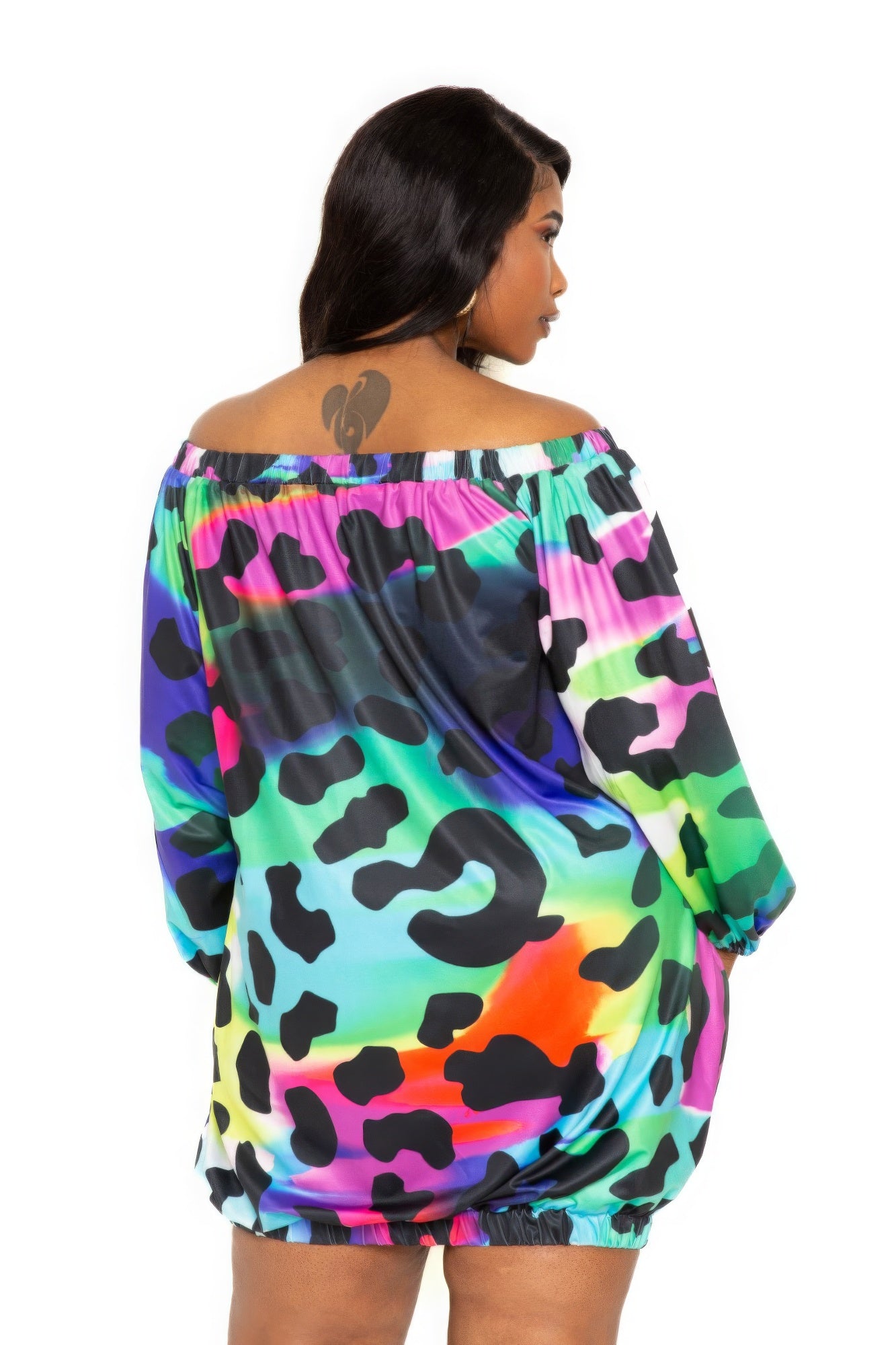 Electric Leopard Print Bubble Mini Dress - Shopping Therapy, LLC Dress