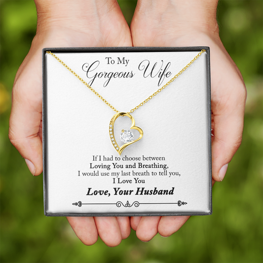 To My Gorgeous Wife–Necklace Gift from Husband - Shopping Therapy, LLC Jewelry