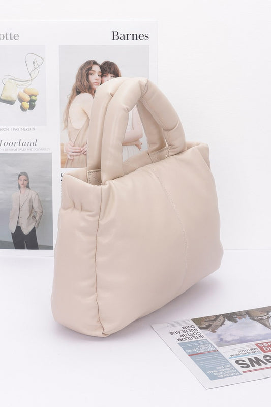 Faux Leather Padded Tote Bag - Shopping Therapy, LLC