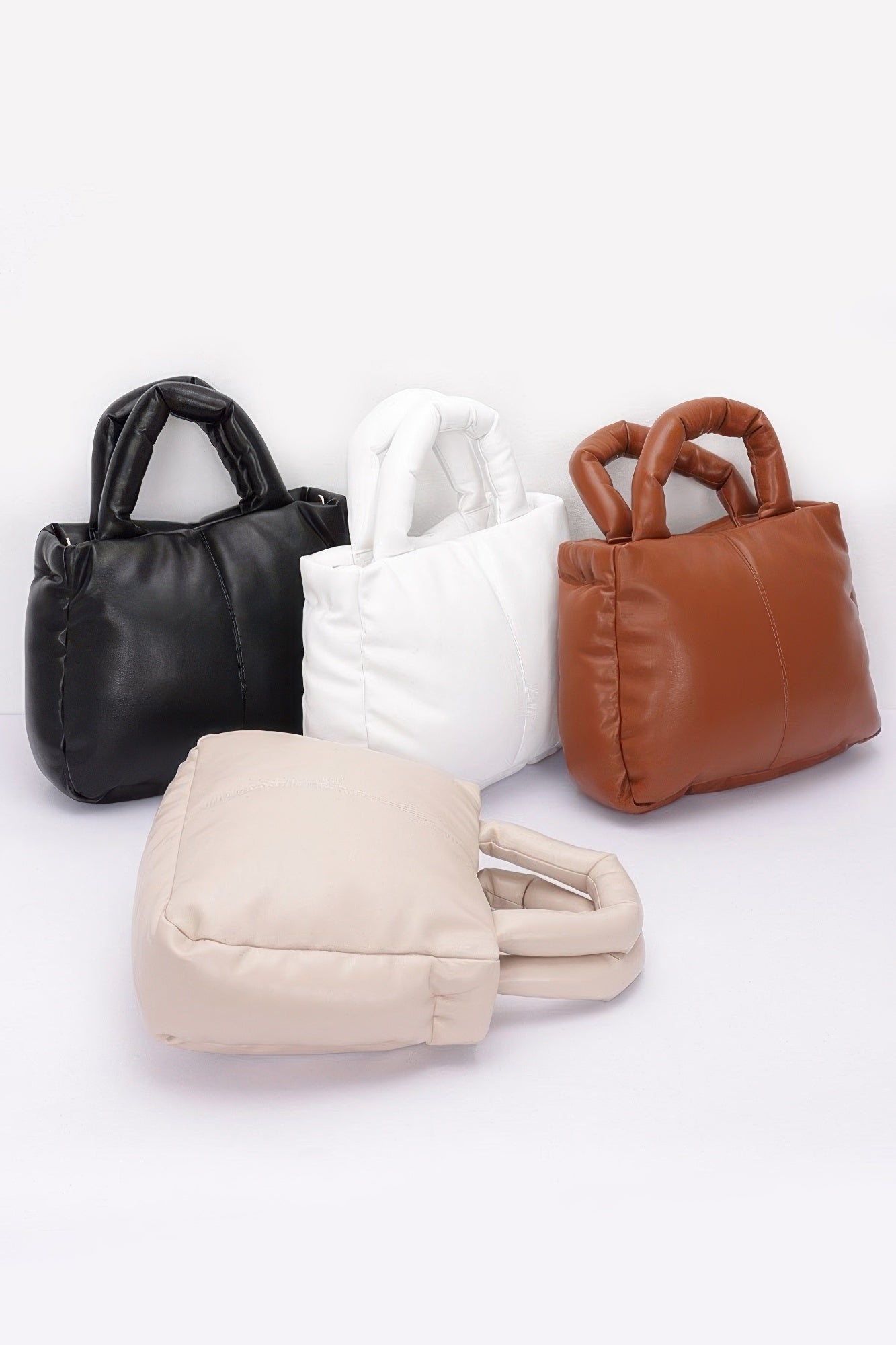 Faux Leather Padded Tote Bag - Shopping Therapy, LLC