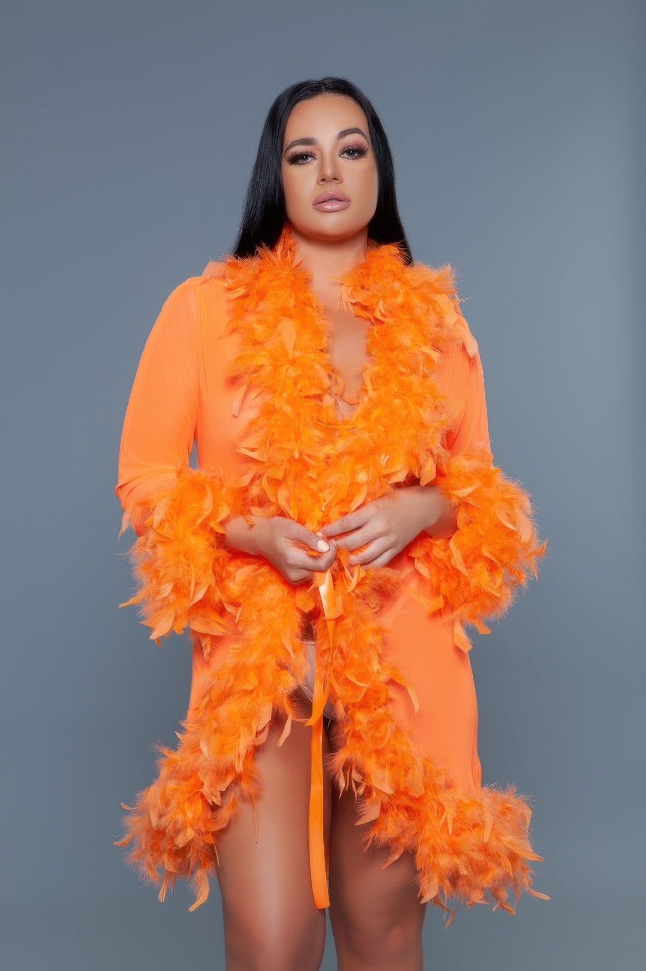 Light Weight Feather Boa Robe - Shopping Therapy, LLC