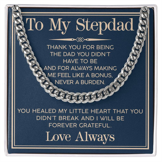 Love You Always Cuban Link Chain For Him-For Stepdad - Shopping Therapy, LLC Jewelry