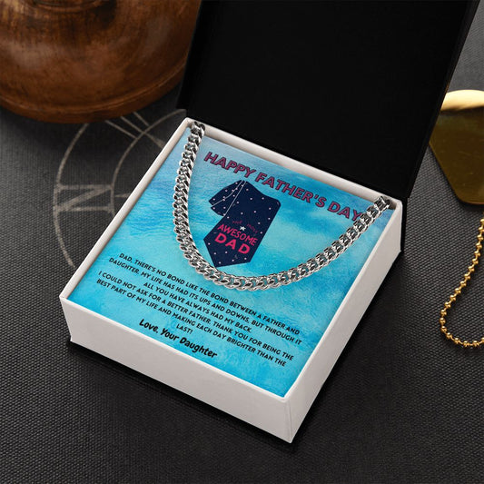 Father-N-Daughter Bond Men's Cuban Link Chain - Shopping Therapy, LLC necklace