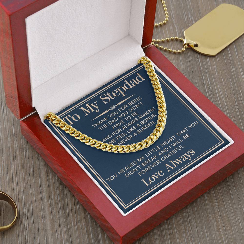Love You Always Cuban Link Chain For Him-For Stepdad - Shopping Therapy, LLC Jewelry