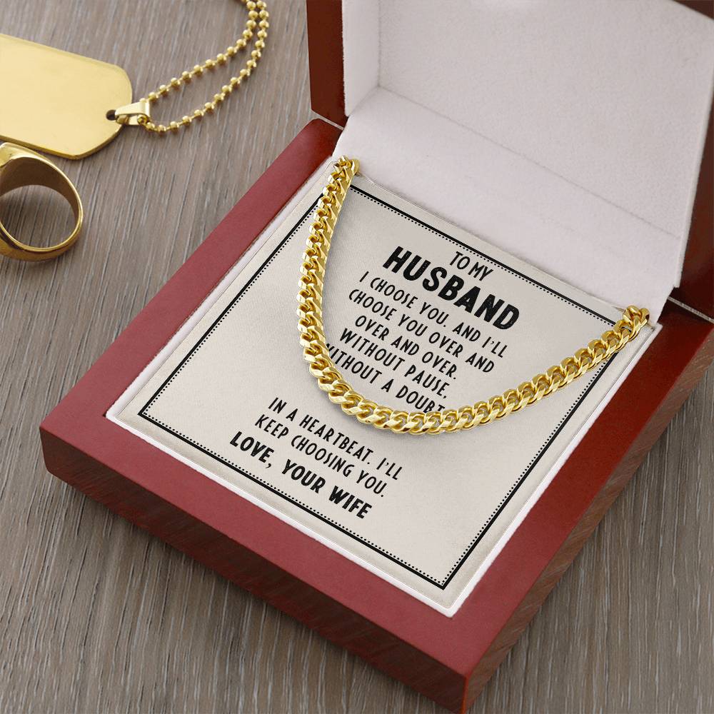 Husband’s Father's Day Cuban Link Chain – Romantic Gift from Wife - Shopping Therapy, LLC Jewelry