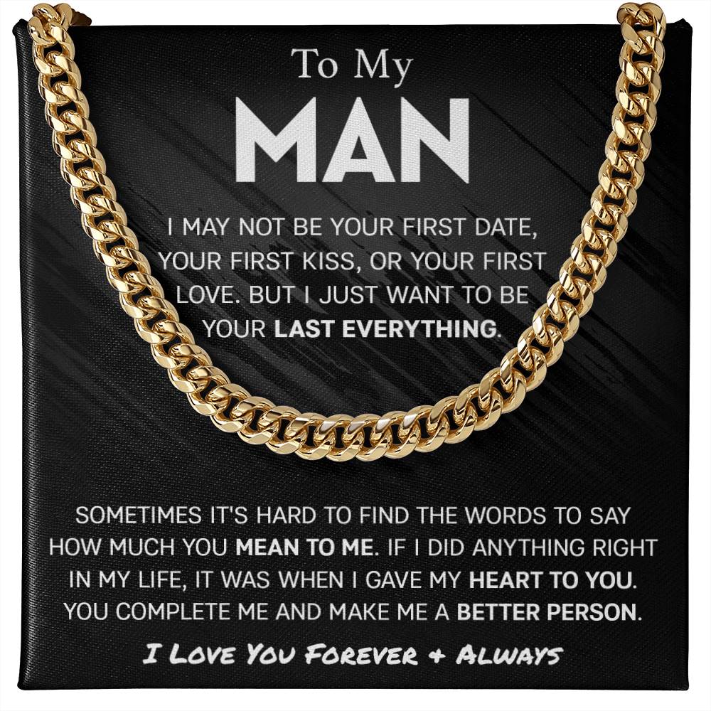 Last Everything Cuban Link Chain for Men - Shopping Therapy 14K Yellow Gold Finish / Luxury Box Jewelry