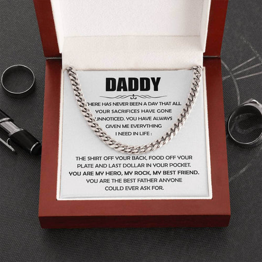 Best Father Ever Cuban Link Chain For Men - Shopping Therapy, LLC Jewelry