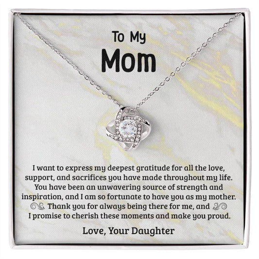 Grateful For You-Love Knot Necklace For Mom - Shopping Therapy, LLC Jewelry