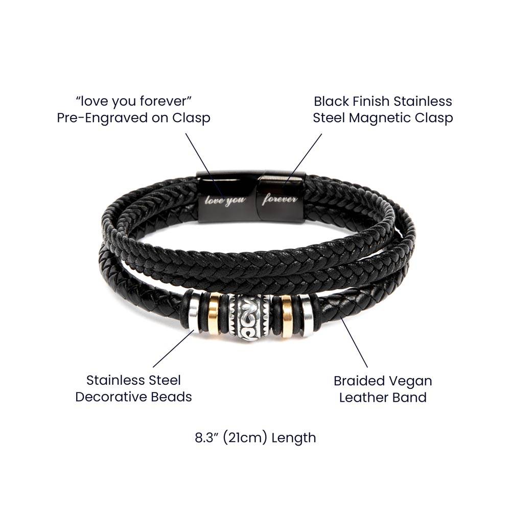 The Man Who Stole My Heart-Vegan Leather Bracelet For Men - Shopping Therapy, LLC Jewelry