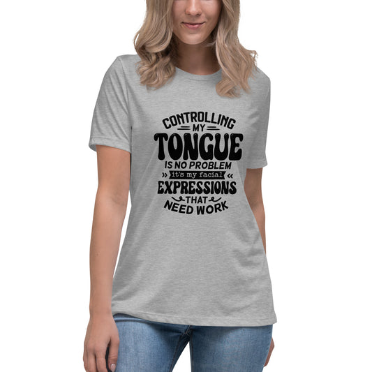 Controlling My Tongue-Graphic Print T-Shirt - Funny & Sarcastic - Shopping Therapy, LLC T-Shirt