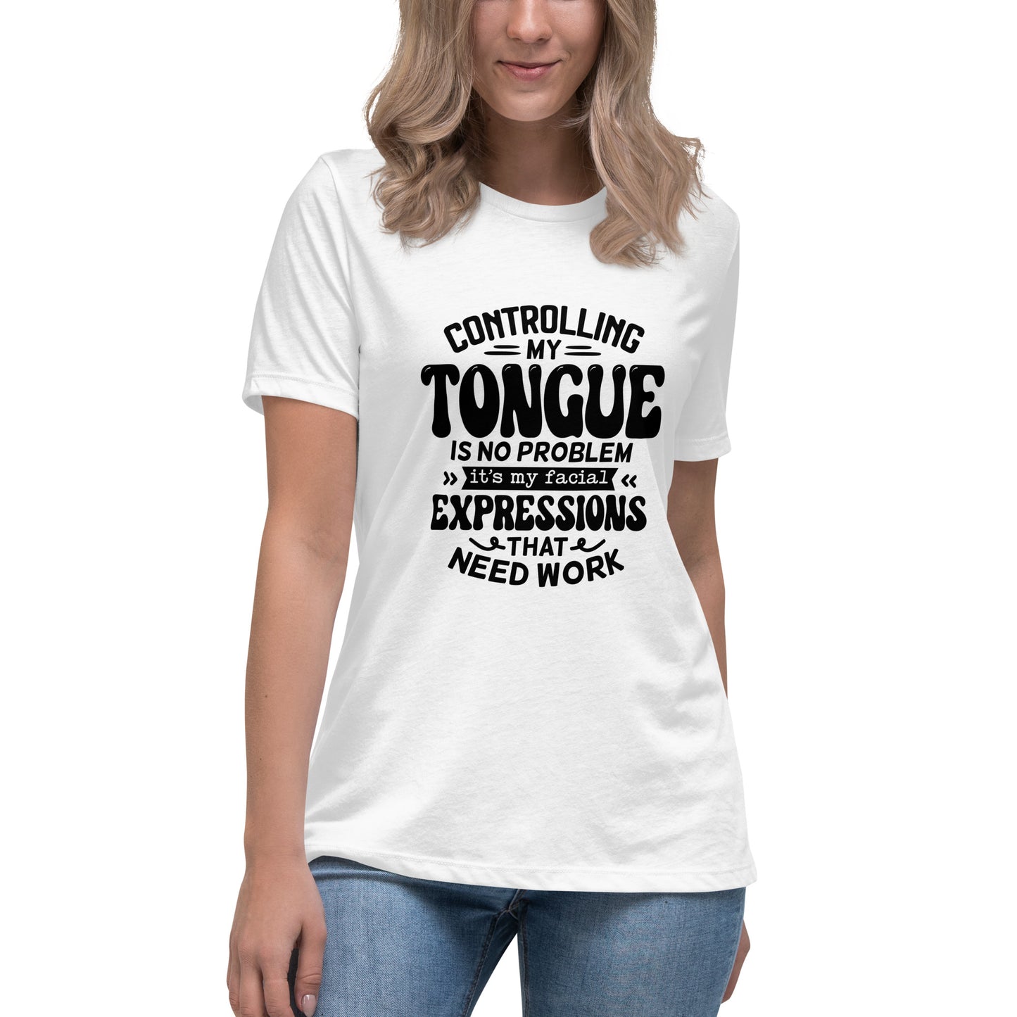 Controlling My Tongue-Graphic Print T-Shirt - Funny & Sarcastic - Shopping Therapy, LLC T-Shirt