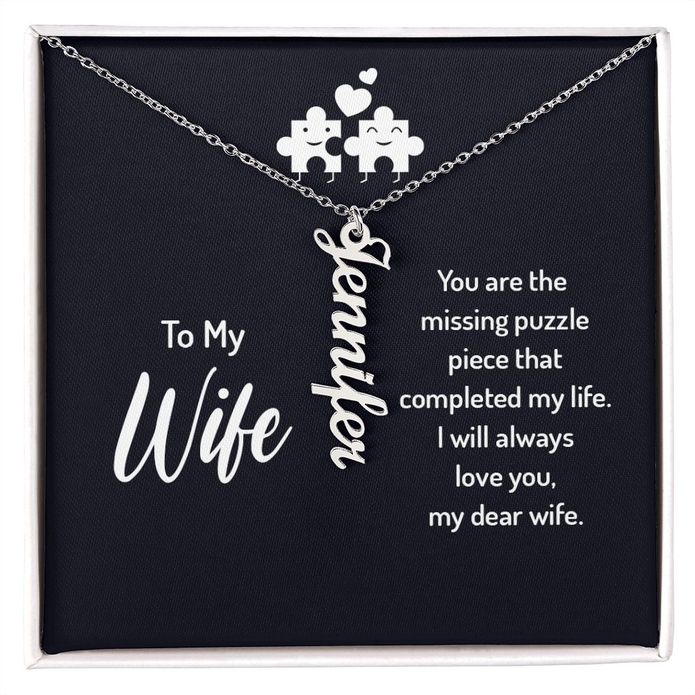 Vertical Name Sentiment Necklace - Shopping Therapy, LLC Jewelry