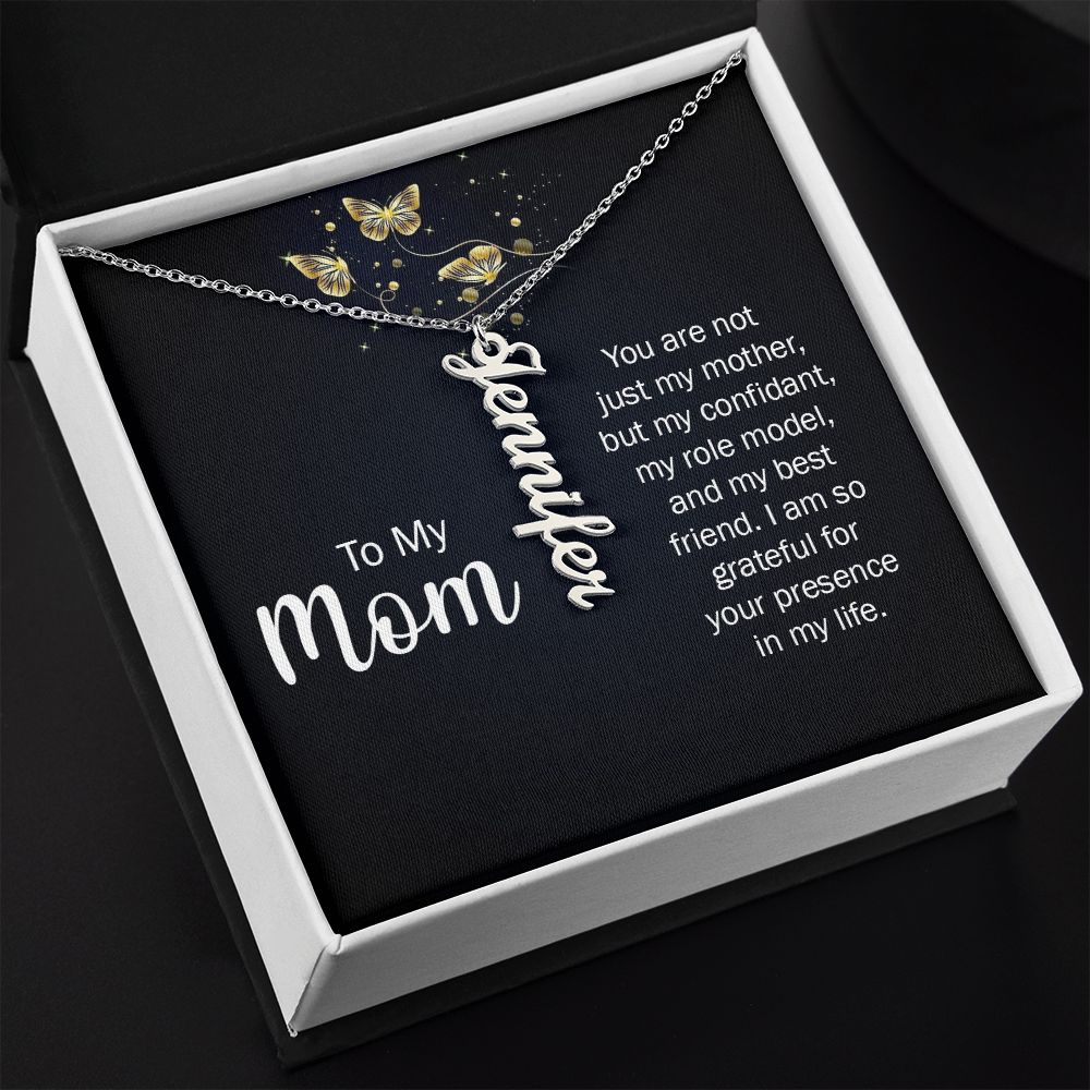 You Are Not Just My Mother Vertical Name Necklace - Shopping Therapy, LLC Jewelry