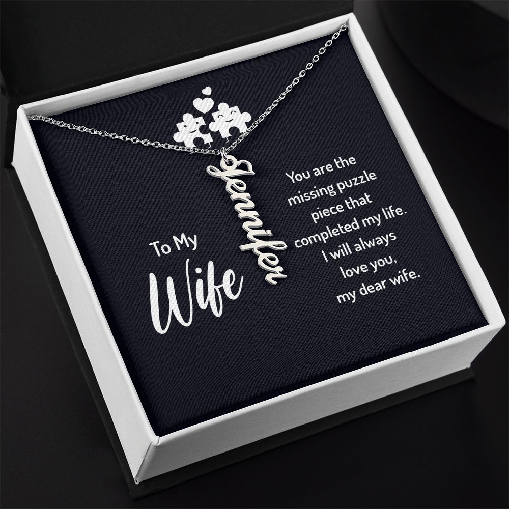 Vertical Name Sentiment Necklace - Shopping Therapy, LLC Jewelry