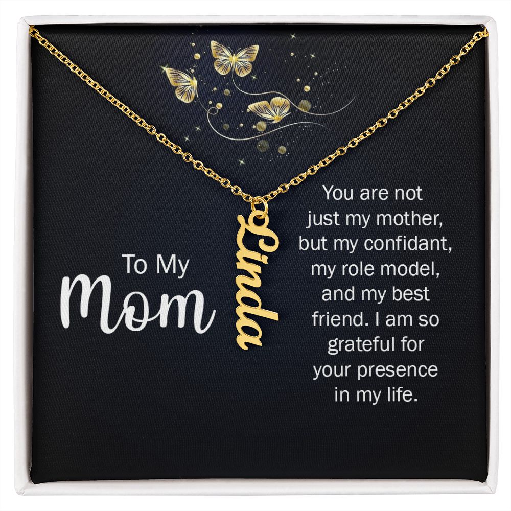 You Are Not Just My Mother Vertical Name Necklace - Shopping Therapy, LLC Jewelry