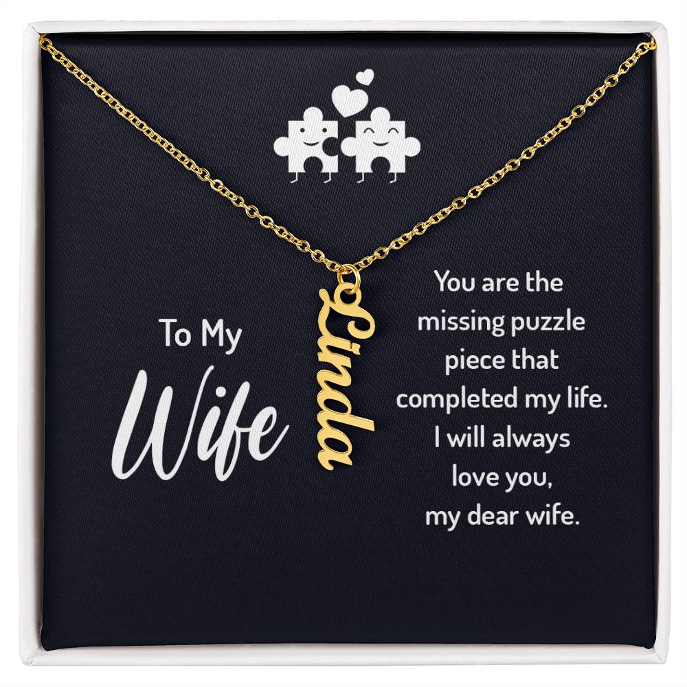 Vertical Name Sentiment Necklace - Shopping Therapy, LLC Jewelry