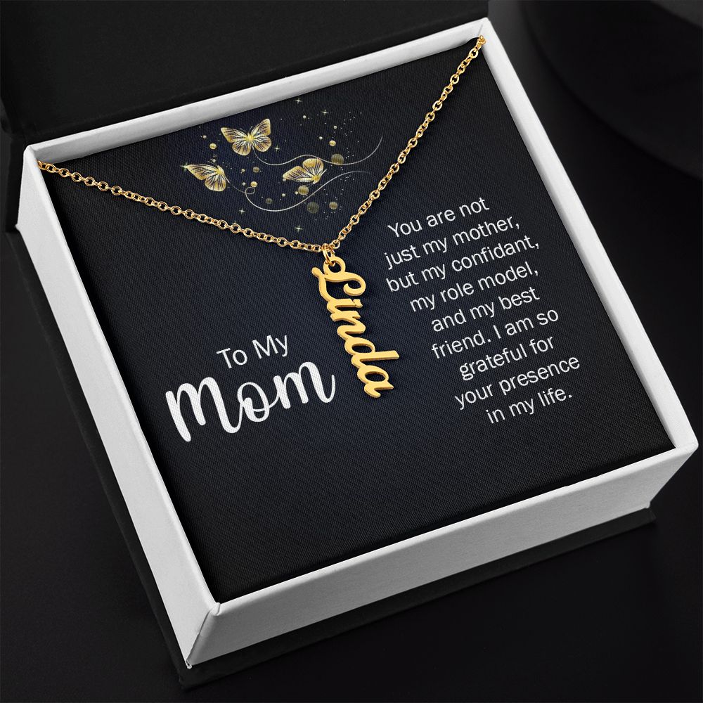 You Are Not Just My Mother Vertical Name Necklace - Shopping Therapy, LLC Jewelry