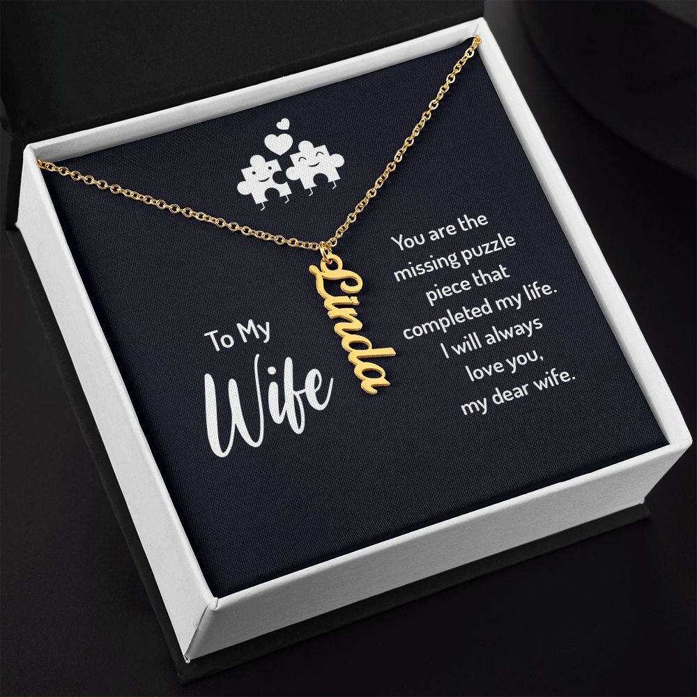 Vertical Name Sentiment Necklace - Shopping Therapy, LLC Jewelry