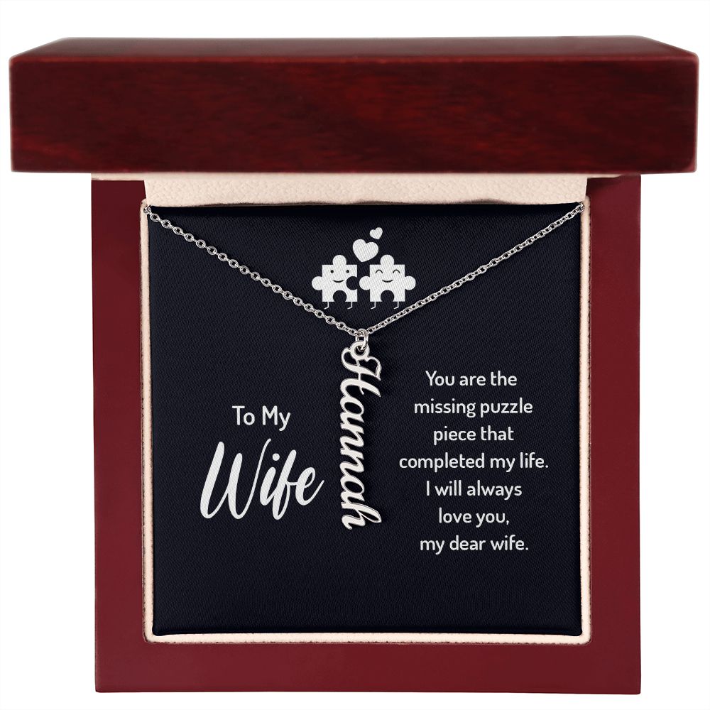 Vertical Name Sentiment Necklace - Shopping Therapy, LLC Jewelry