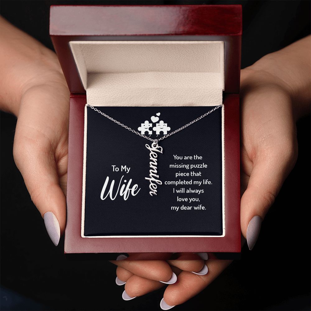 Vertical Name Sentiment Necklace - Shopping Therapy, LLC Jewelry