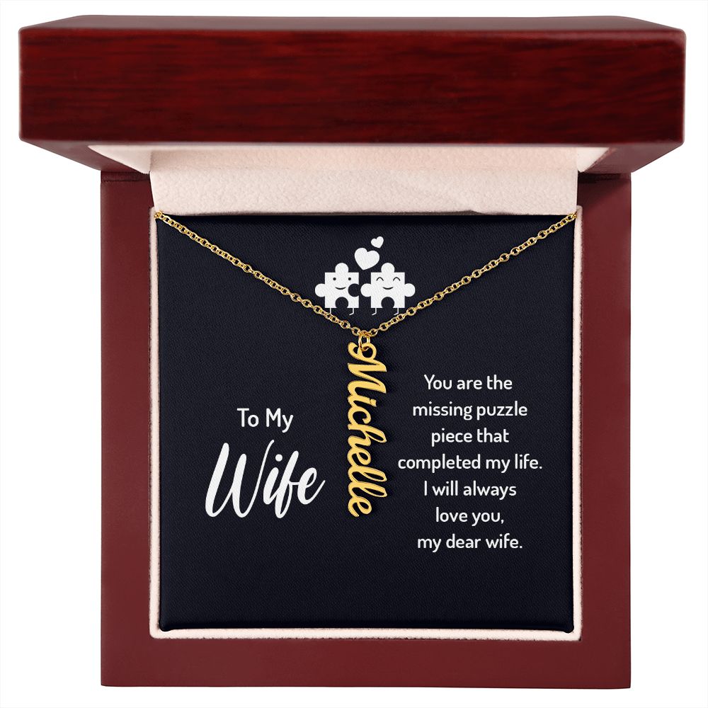 Vertical Name Sentiment Necklace - Shopping Therapy, LLC Jewelry