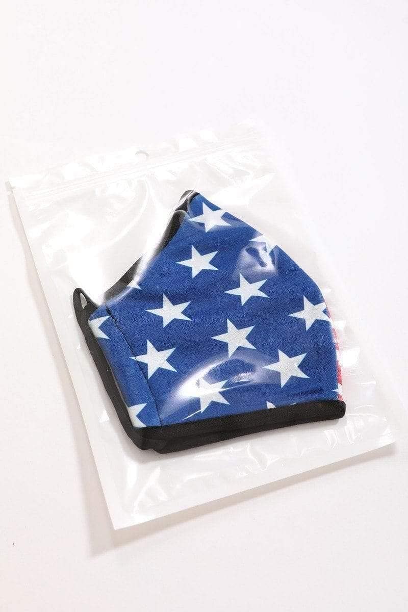Blue Stars And Stripes Reusable Face Mask - Shopping Therapy, LLC Masks