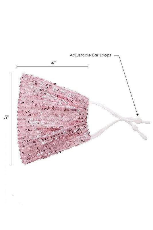 Blush Sequin Reusable Face-mask - Shopping Therapy, LLC Masks