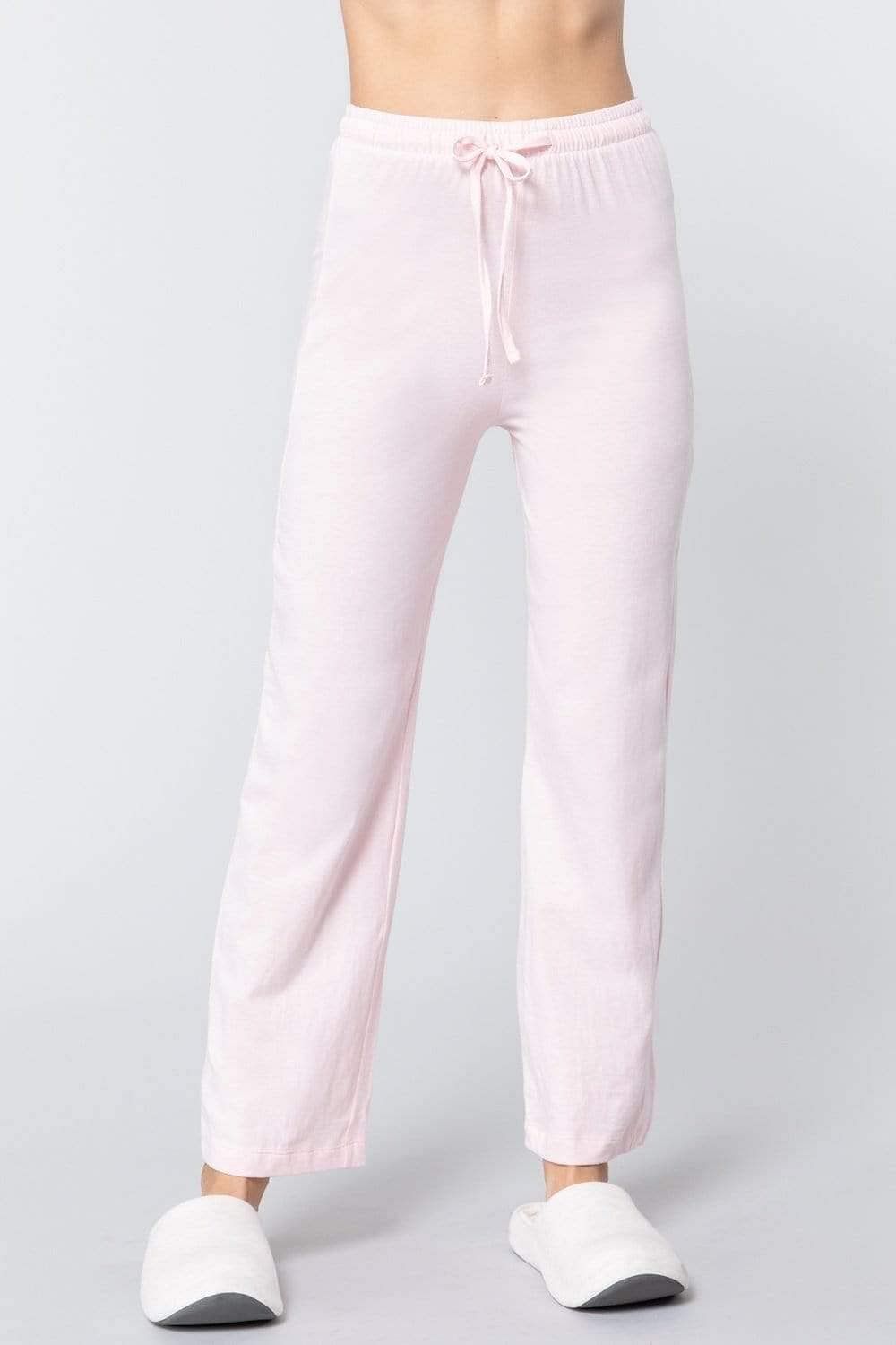 Cotton Pajama Pants-Light Pink - Shopping Therapy, LLC