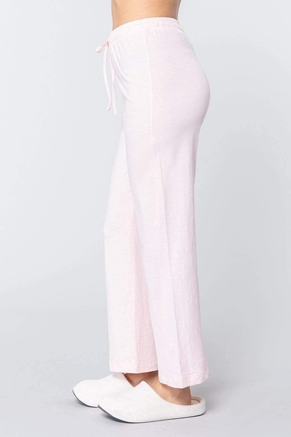 Cotton Pajama Pants-Light Pink - Shopping Therapy, LLC