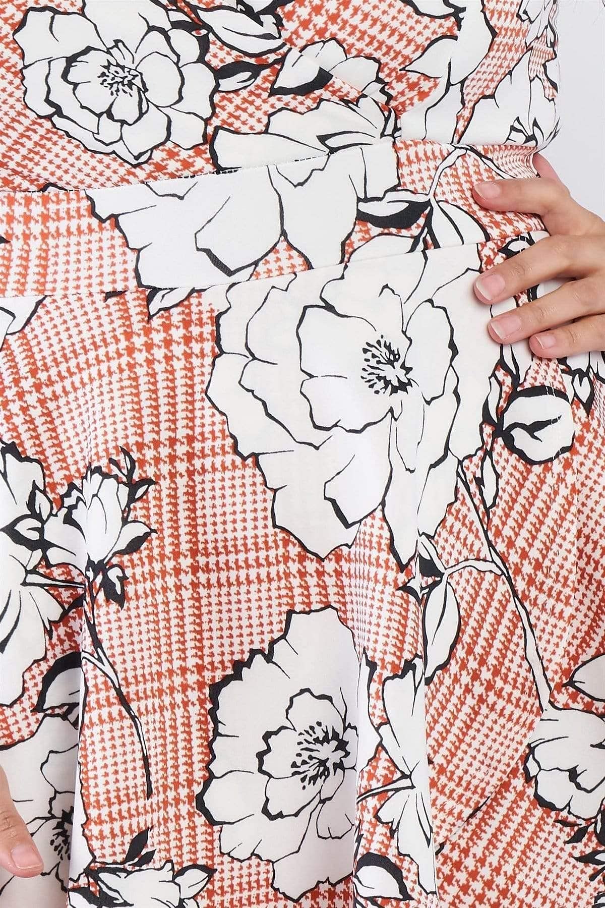 Floral Plus Size Spaghetti Strap Romper-Skort - Shopping Therapy, LLC