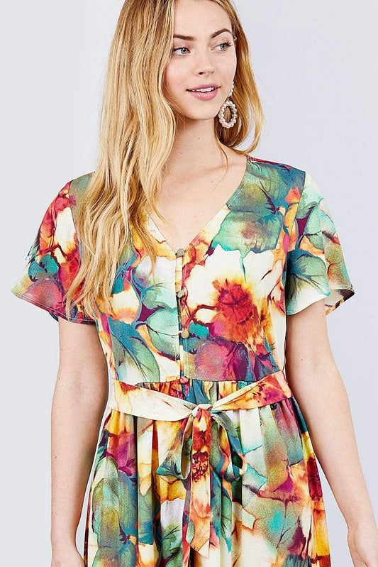 V-Neck Floral Dress | Affordable Floral Dresses - Shopping Therapy, LLC dress