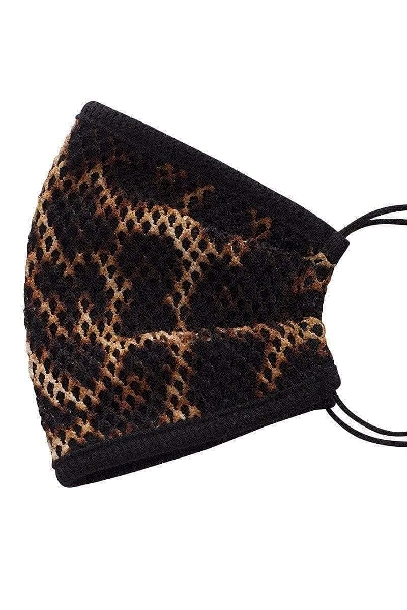 Leopard Print Reusable Mesh Face Mask - Shopping Therapy, LLC Masks