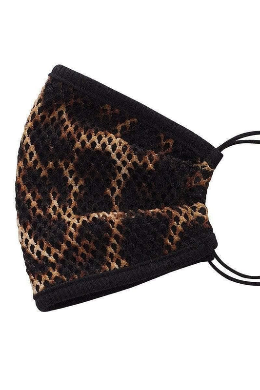 Leopard Print Reusable Mesh Face Mask - Shopping Therapy, LLC Masks