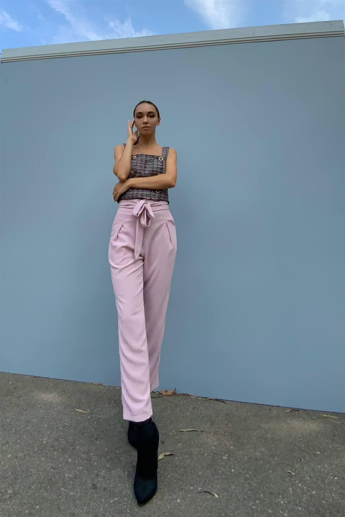 Mauve Ankle Length Skinny Leg Dress Pants - Shopping Therapy Dress pants