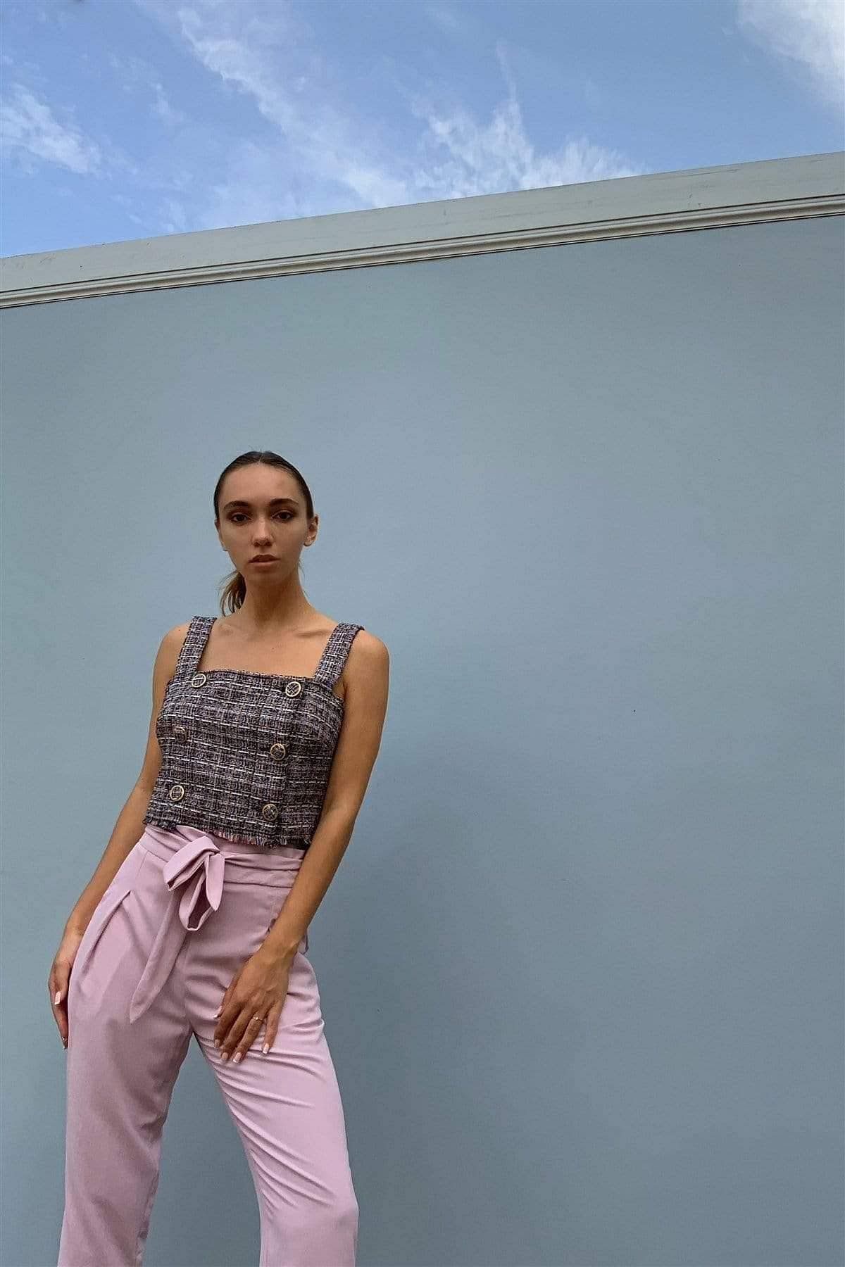 Mauve Ankle Length Skinny Leg Dress Pants - Shopping Therapy S Dress pants