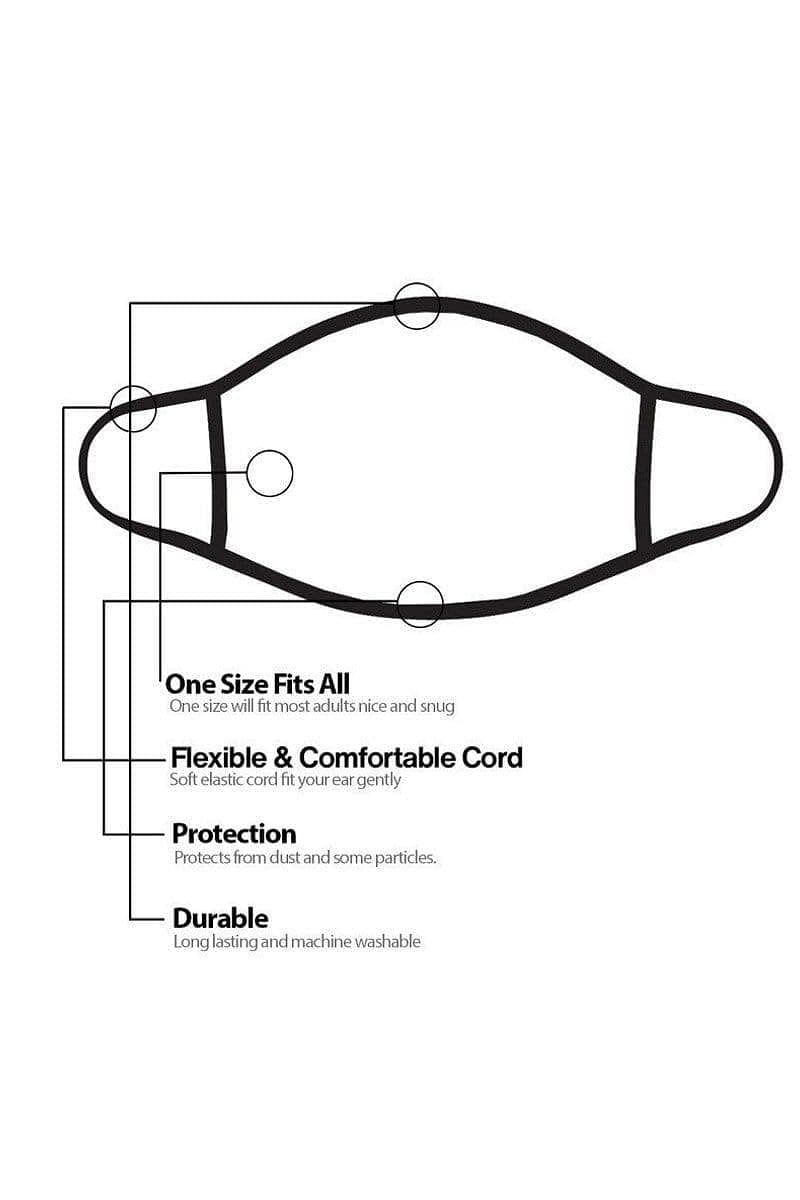 Multicolor Reusable Graphic Print Face Mask - Shopping Therapy, LLC Masks