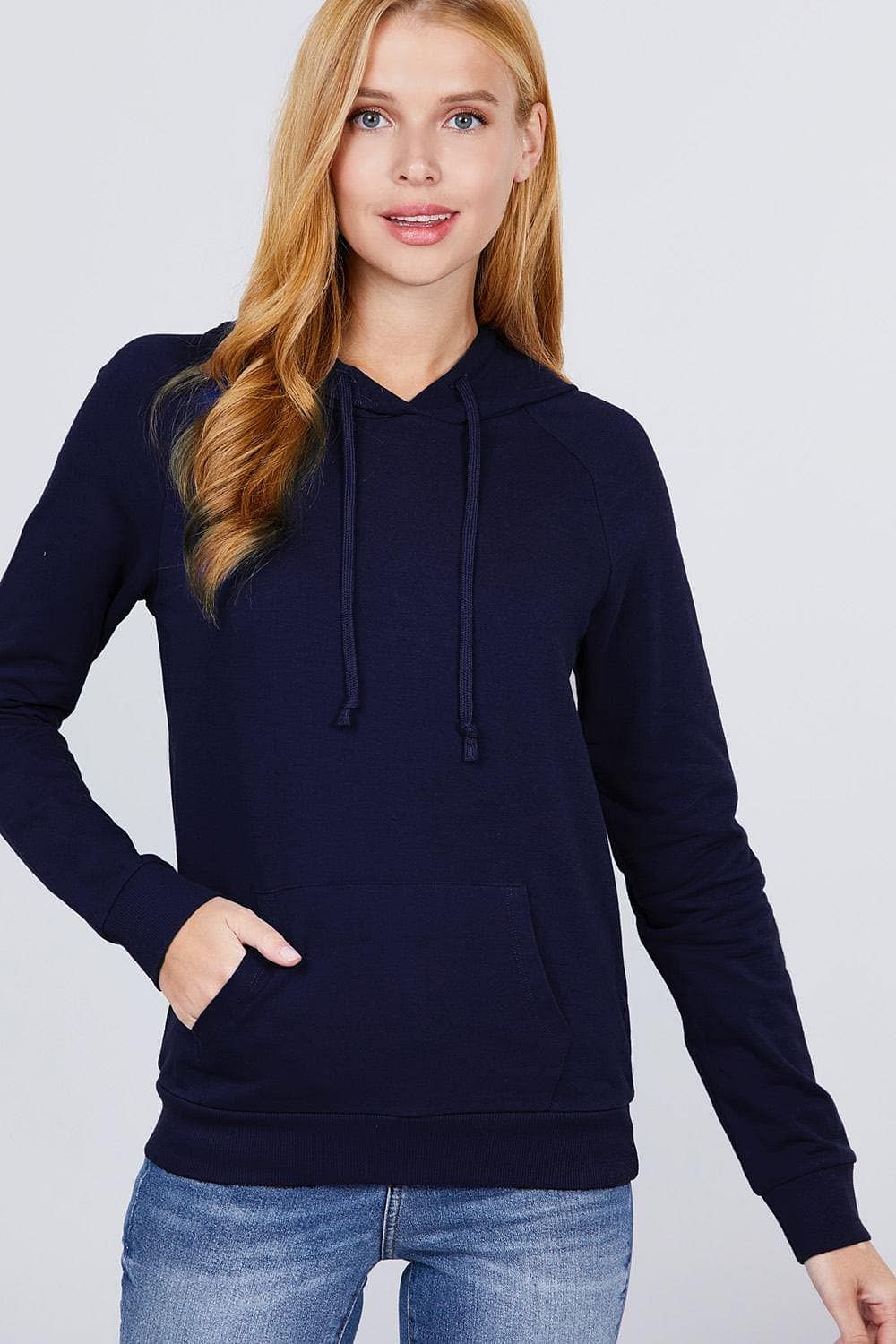 Navy French Terry Long Sleeve Sweatshirt - Shopping Therapy, LLC Sweatshirt