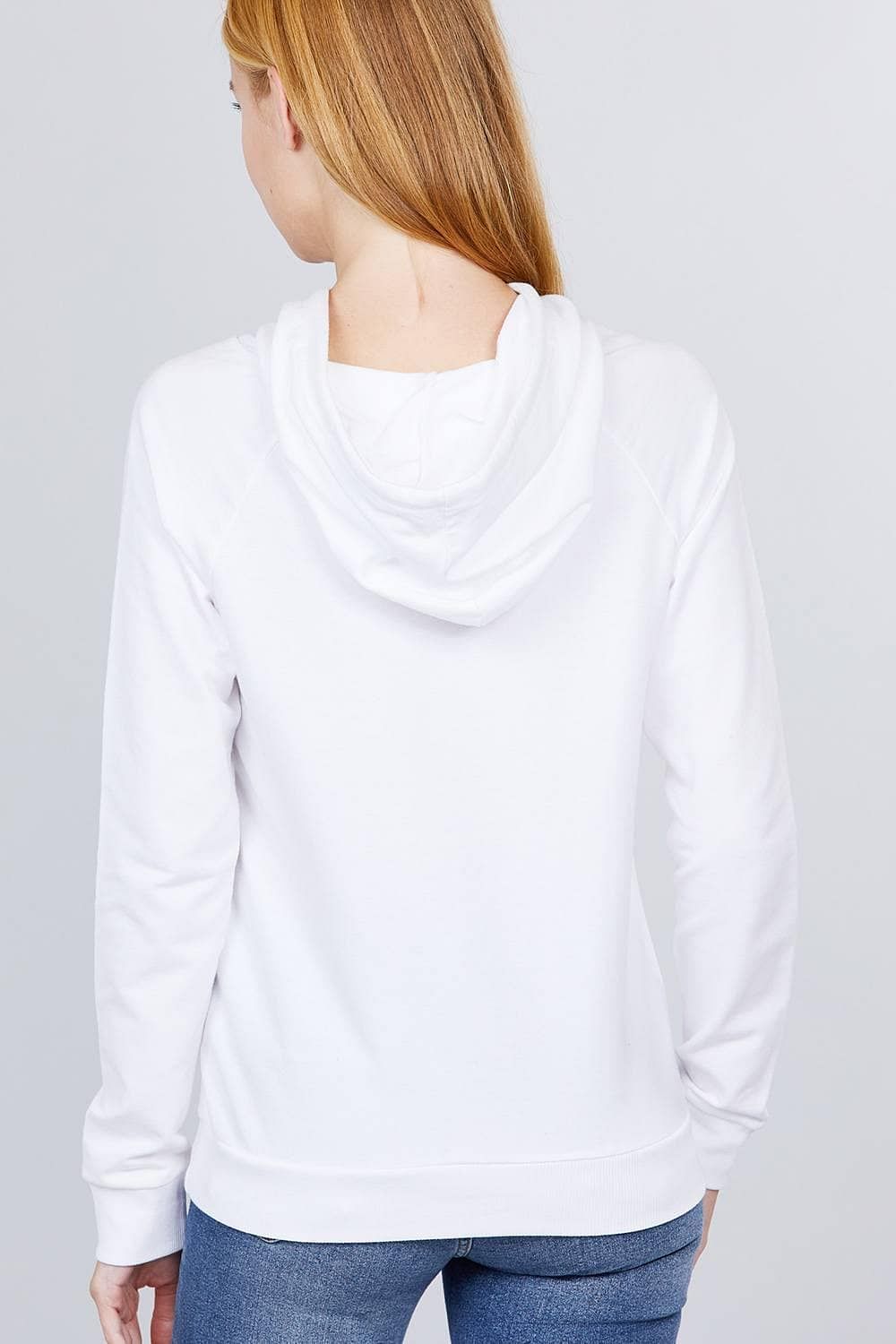 Pure White French Terry Long Sleeve Sweatshirt - Shopping Therapy, LLC Sweatshirt