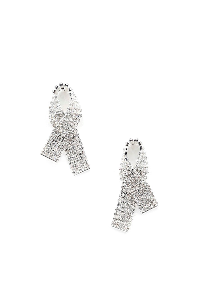 Rhinestone Bow Earrings - Shopping Therapy, LLC Dangle & Drop Earrings