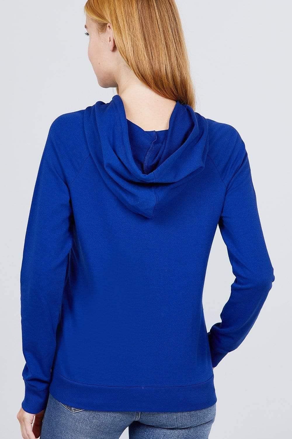 Royal Long Sleeve French Terry Hooded Sweatshirt - Shopping Therapy, LLC Sweatshirt