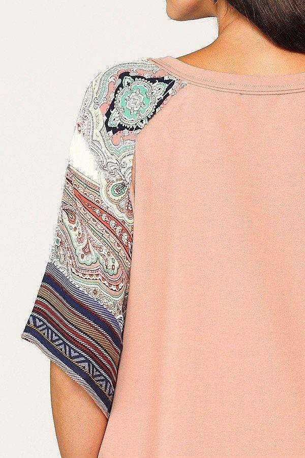 Salmon 3/4 Dolman Sleeve Mini Shift Dress - Shopping Therapy S Apparel & Accessories