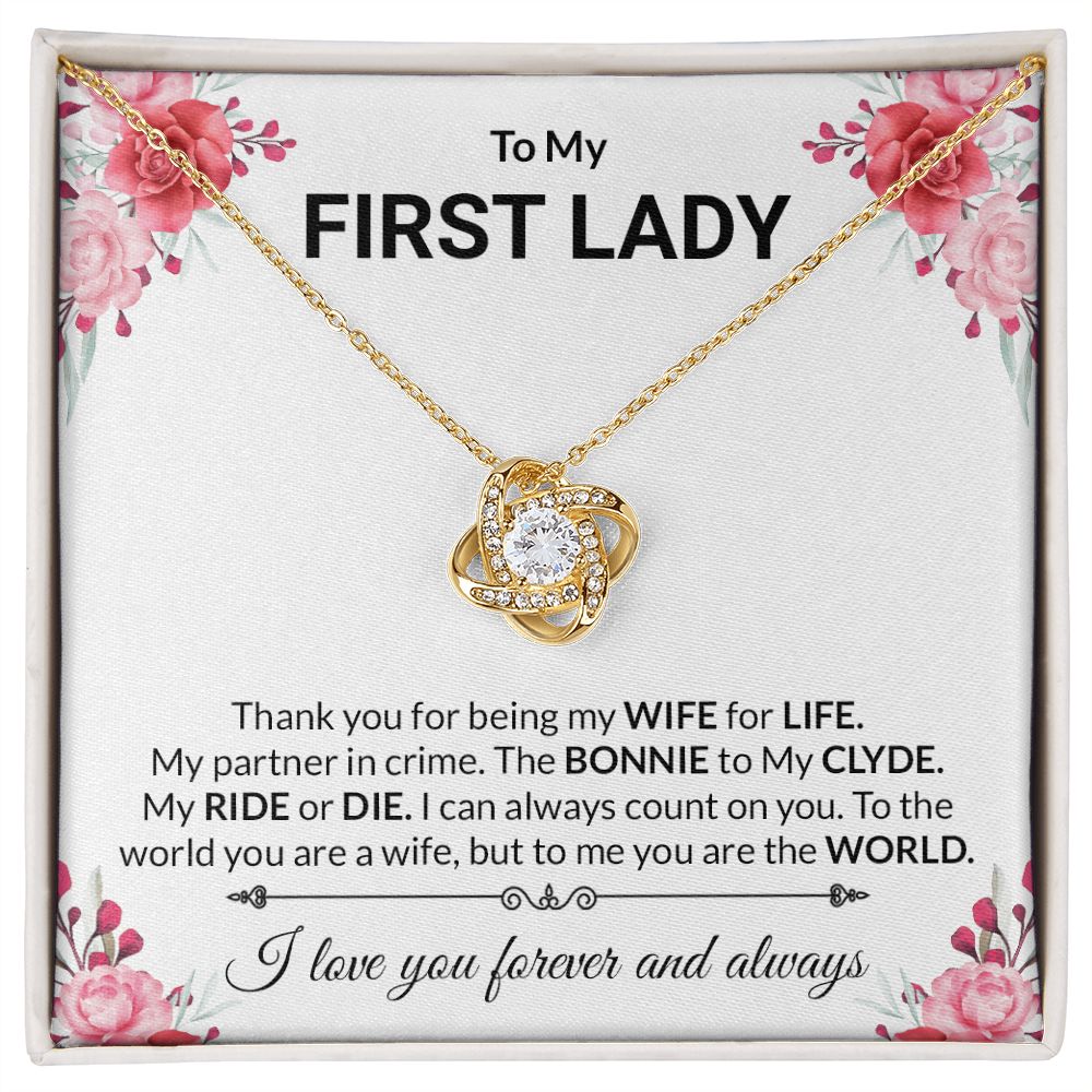 Love Knot Necklace | 14k & 18k Gold, CZ Crystals, Adjustable Chain - Shopping Therapy, LLC Jewelry