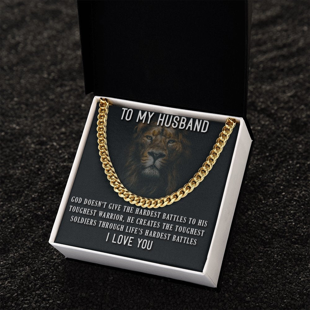 To My Husband-Cuban Link Chain For Men - Shopping Therapy, LLC necklace