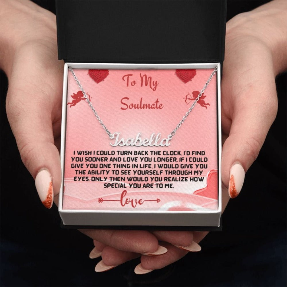 Custom Name Necklace With Message Card - Shopping Therapy, LLC Jewelry