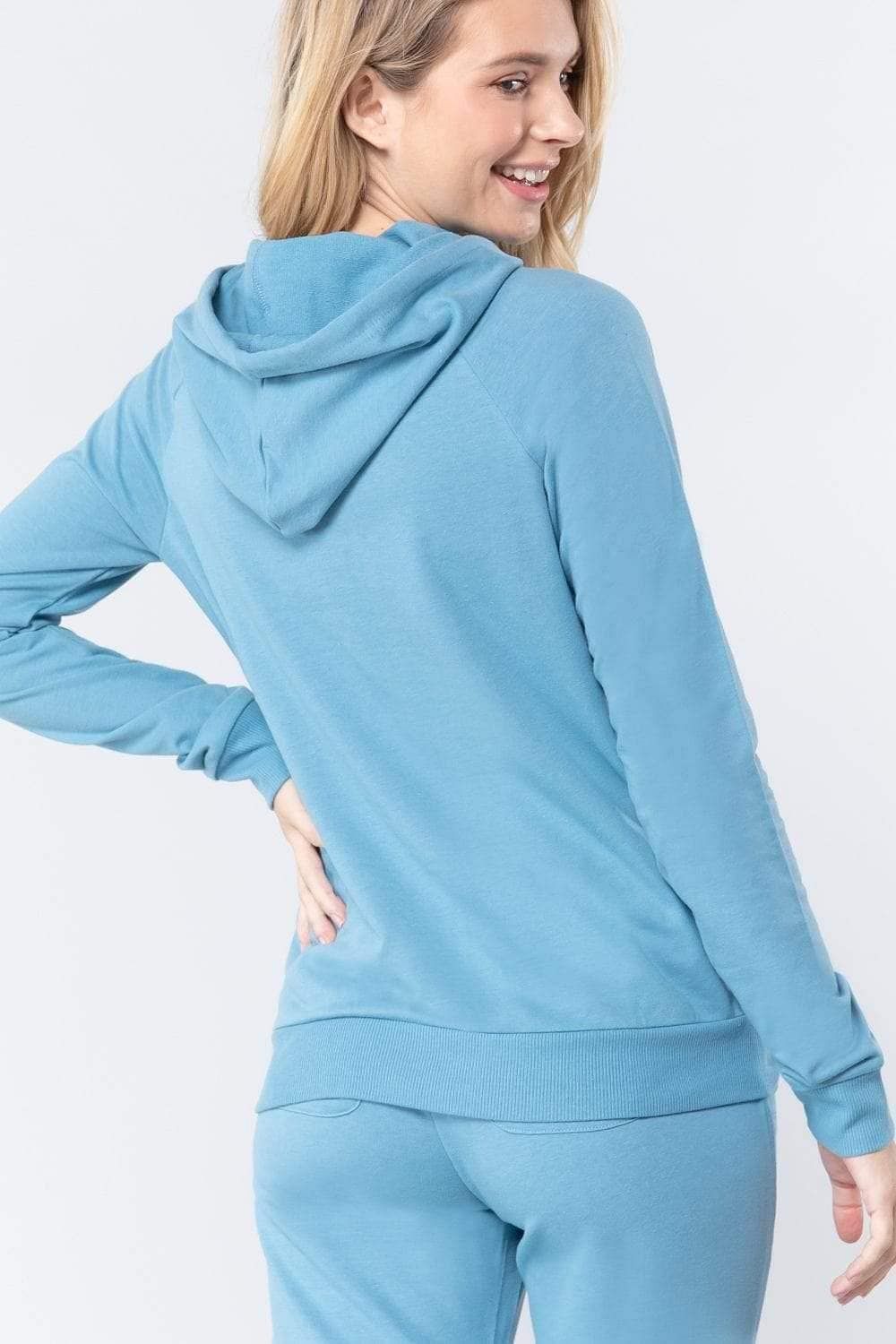 Topaz Long Sleeve French Terry Hooded Sweater - Shopping Therapy S Sweatshirt