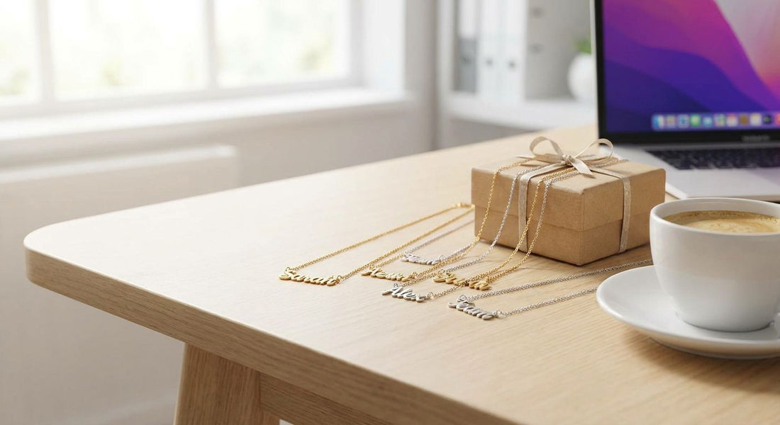 Custom name jewelry for coworkers