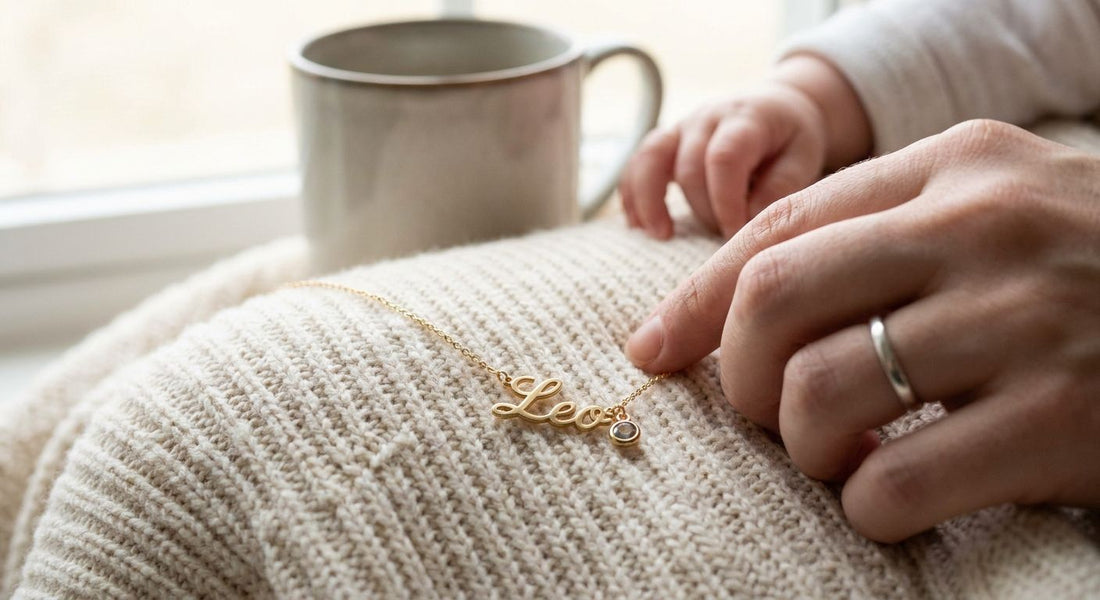 Personalized name necklaces for new moms